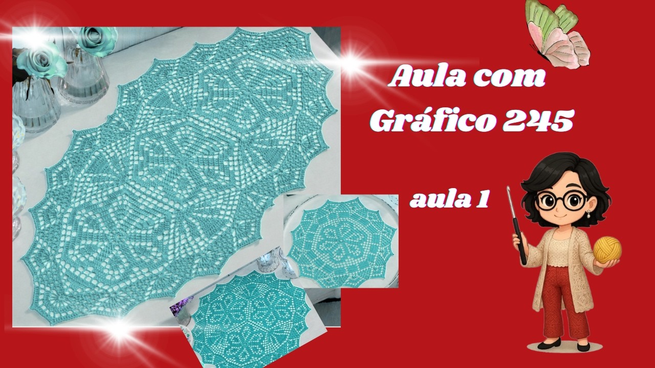Gráfico 245  -  Conjunto com 3 peças -- passo a passo  aula 1    #nynacrochepz #artesanato