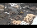 Kalmar logstacker, Liebherr excavator, Volvo wheel loader - binderholz sawmill in Austria