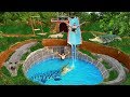 Primitive survival 4k  how to build amazing crocodile house  swimming pool underground house