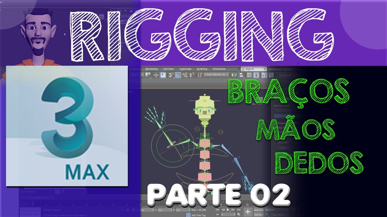 3Ds Max - Rigging Braços - FK PT_02 - YouTube