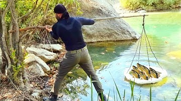 Survival in the Wild: Building a Primitive Fish Trap  / fishing_trap