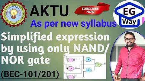 AKTU BEC-101/201 Electronics Engg. Unit-4th using NAND/NOR gates  in Hindi and English