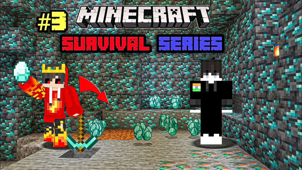 I made myself a diamond armour in Minecraft pe🔥 Mcpe survival EP-3 ...