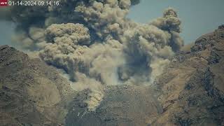 Jan 14, 2024: Dark ash ejected from Semeru Volcano, Indonesia