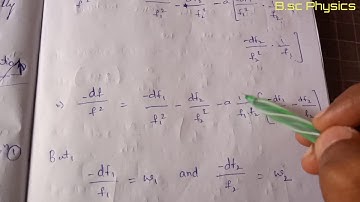 Condition for Achromatic combination when two lens are separated by Finite distance
