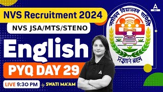 NVS Non Teaching Classes 2024 | NVS NonTeaching English Previous Year Question Paper by Swati Mam 29