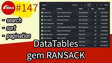 Rails #147 DataTables - search, sort, pagination with Ransack and Pagy