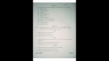 mgsu,Msc(Computer Science)sem 4th, Computer graphics, 2021 exam paper.