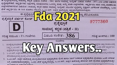 fda exam 2021 key answers, 28 feb answer key, kpsc fda sda exam, Kannada, gk, marks.