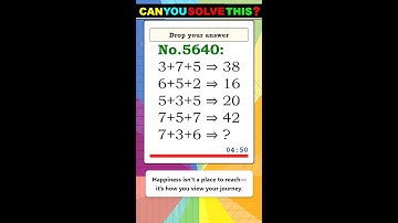 Math Quiz 🔴Can You Solve This ? #iqmath #mathchallenge