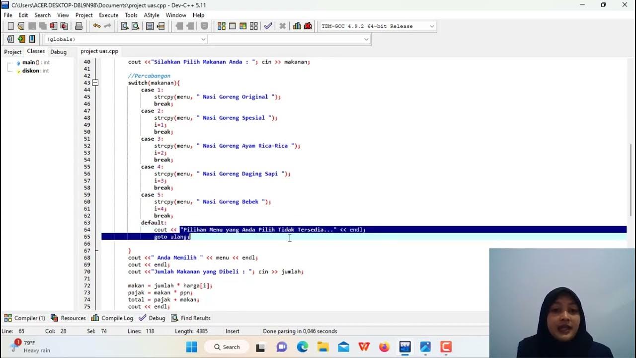 Program Pemesanan Menu Makanan Restaurant Nasi Goreng Menggunakan ...