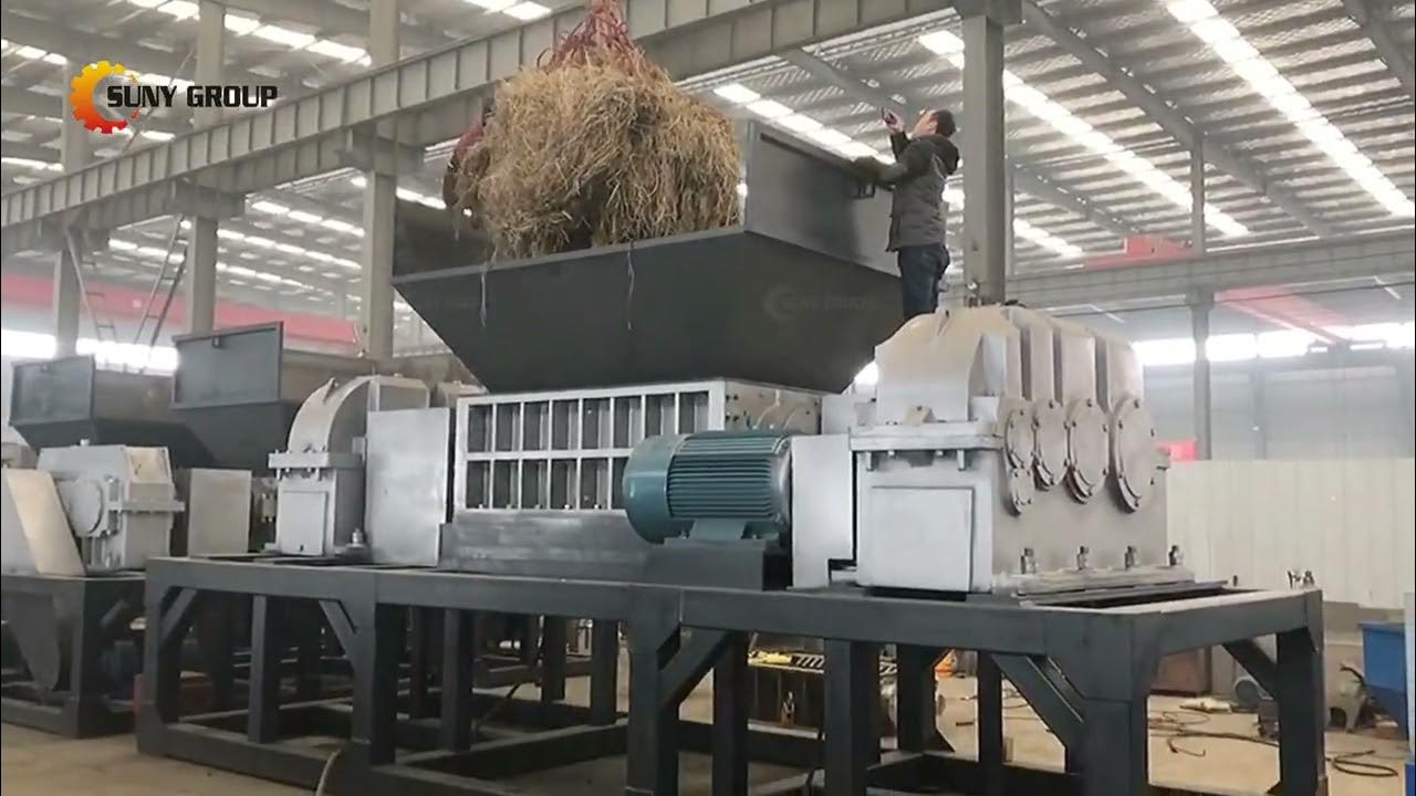 Shredding Agricultural Straw Biomass Waste Shredder Machine YouTube