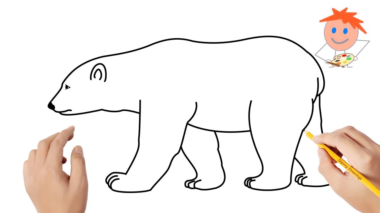 How to draw a polar bear | Easy drawings - YouTube