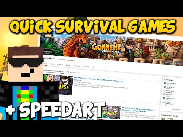 Neuer Kanal Banner Speedart Minecraft Quick Survival Games Youtube