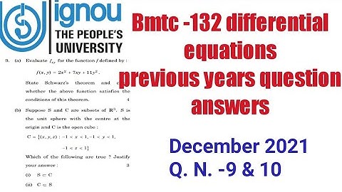 Ignoucbcs bag bscg mathematics bmtc-132 previous years question answers December 2021 Q. N. - 9 & 10