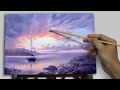 How to Paint a Beautiful Sunset | painting for beginners step by step | Relaxing