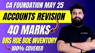 40 MARKS I CA Foundation Accounts Marathon I BRS + ROE + BOE + Inventory Complete Revision