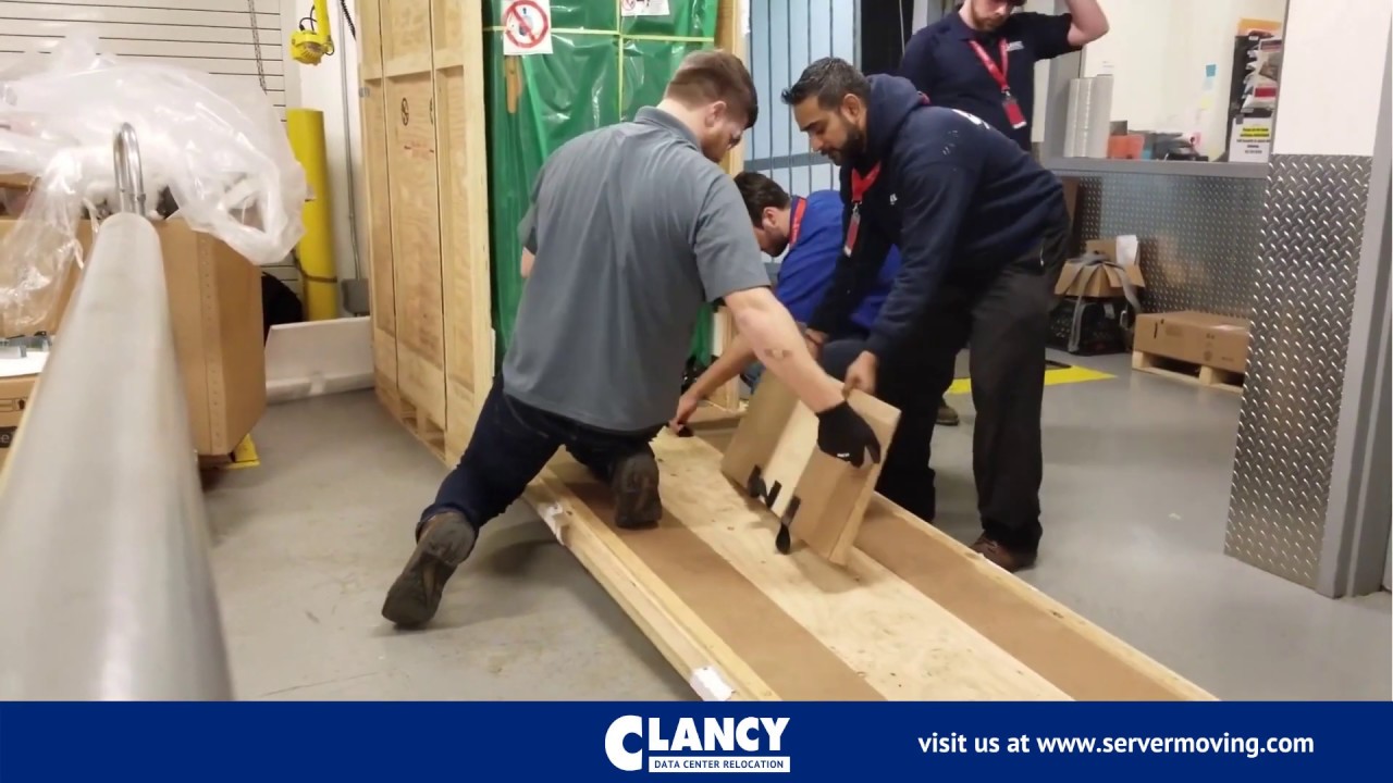 3,000 lb Mainframe Rack Delivery to a Data Center - YouTube
