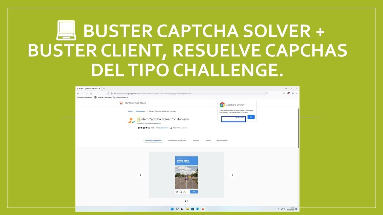 Podcast:Buster captcha solver for human + Cliente, resuelve captchas del  tipo challenge.:Tecnoconocimiento Accesible