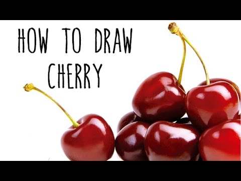 How to draw a Cherry - drawing fruits with kids - YouTube