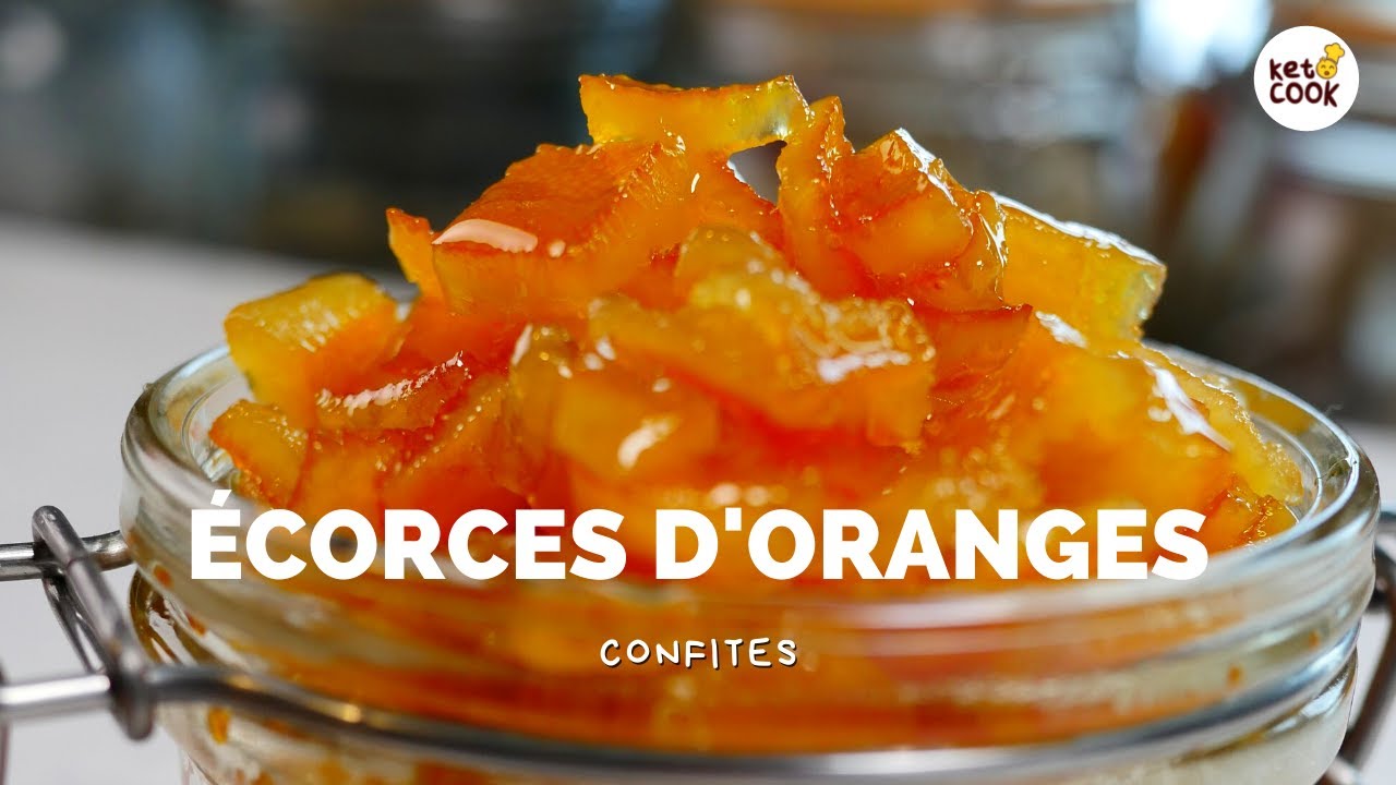 Préparation des écorces d'orange confites / Candied orange peel