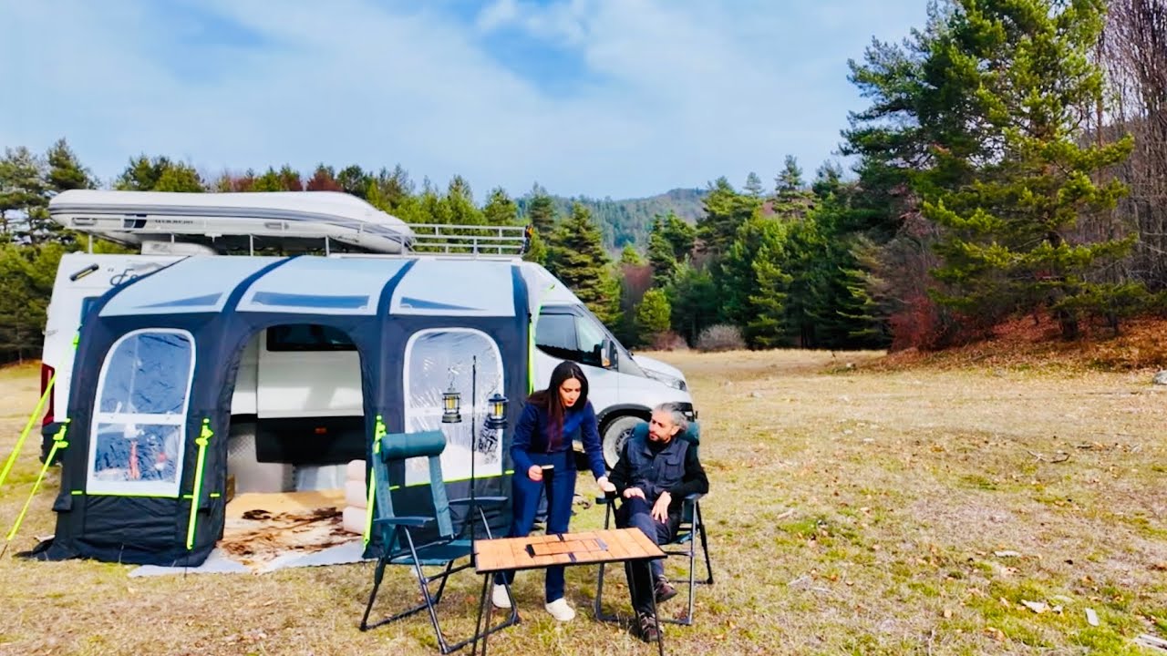 Doğada Bir Gece: Karavana Çadır Kurduk ve Kahve Keyfi Yaptık!