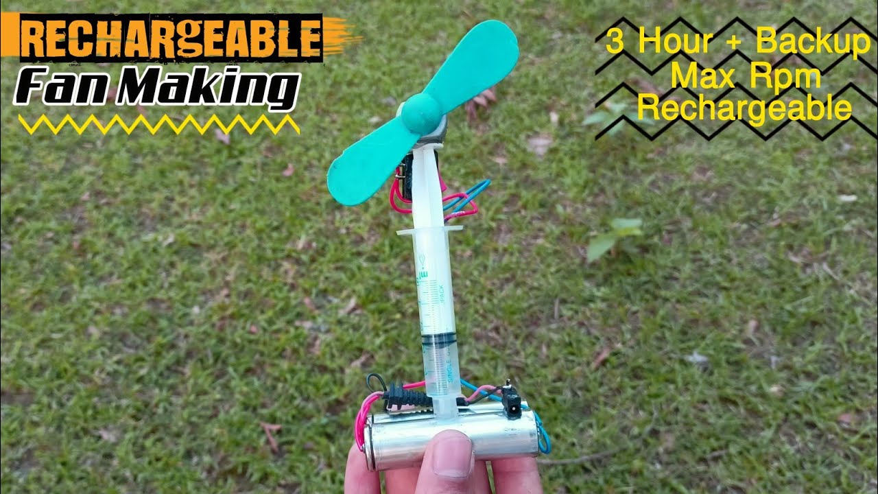 Backup Fan Make a Rechargeable 3 hour + BACKUP dc Fan at Home (science Project ...