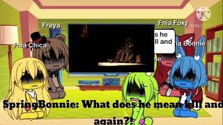 Fnia characters reacts to An interview with Springtrap (Gacha life)