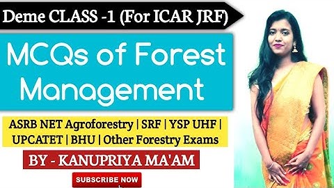 Demo|Class -1|MCQs of Forest Management|ICAR JRF Forestry,ASRB NET Agroforestry,SRF|Agriculture & GK