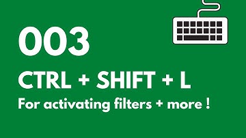 003 Excel Keyboard Shortcuts: CTRL + SHIFT + L