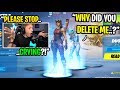 I got confronted by a girl for DELETING her over 1 YEAR AGO in Fortnite... (emotional)