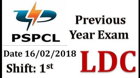 PSPCL LDC PREVIOUS YEAR SOLVED PAPER 16/02/2018 Shift 1