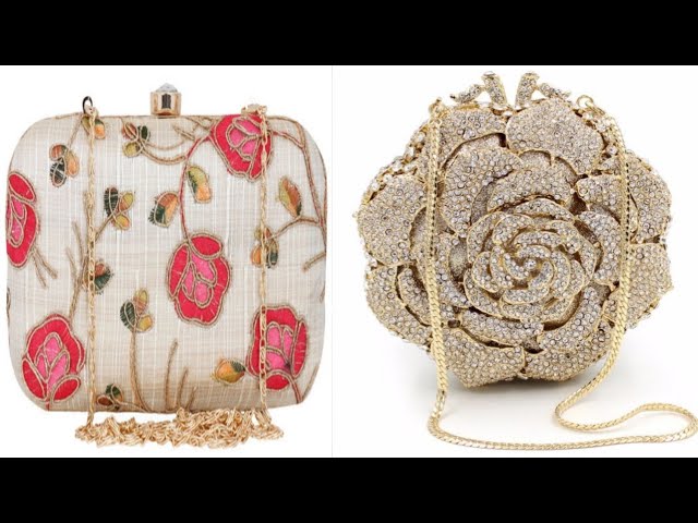 Fancy partywear box clutch with handle bridal bag dulhan purse