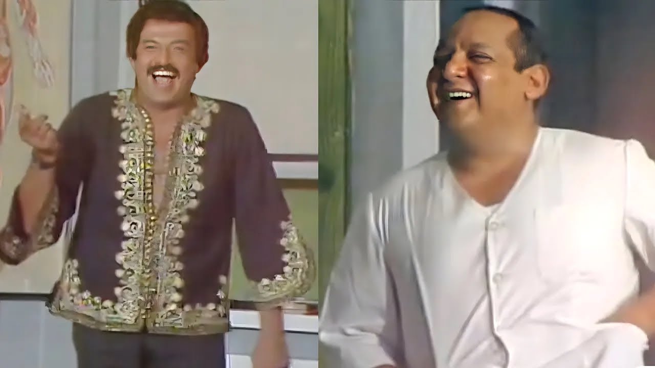 سمير غانم مش قادر يمسك نفسه من الضحك لما قابل عمر الشريف فى فرنسا صريخ ضحك 😂😂 عزمني فى مطعم احيه 🤣🤣