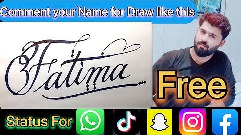 Fatima Name Signature Calligraphy Status | How to Cursive write with cut Marker #fatima @fatima