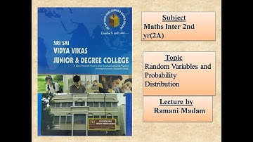 Inter 2nd yr Maths  2A (MPC,MEC) Random Variables and Probability Distribution - 2
