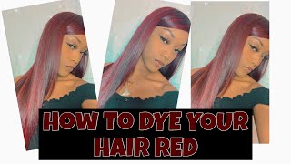 HOW TO DYE YOUR HAIR RED | EASY &amp; QUICK!❤️