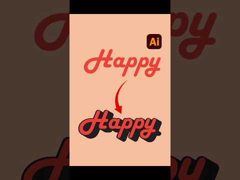 How to create 3D text effect in illustrator #shorts #shortsfeed