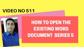 Learn Excel - Video 511 - VBA - Open existing MS Word from exceL - Series 5