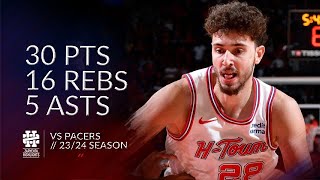 Alperen Sengun 30 pts 16 rebs 5 asts vs Pacers 23/24 season