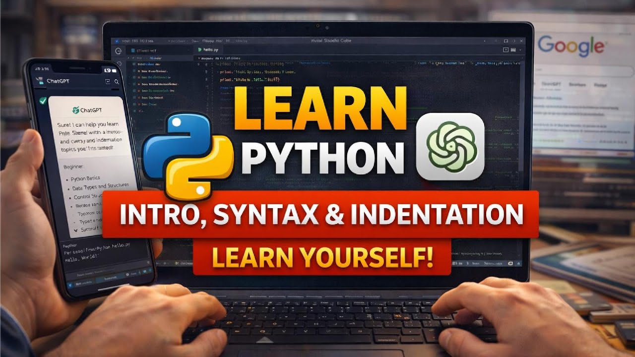 Python Introduction, Syntax & Indentation | Python for Beginners | Learn step-by-Step using Google