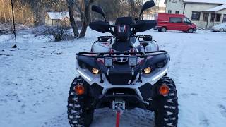 First snow in Finland! Linhai 500 atv offroad test drive.