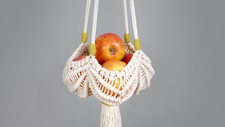 Hanging Macrame Fruit Basket Plant Hanger Tutorial