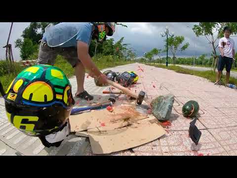 Đập nón, phá hủy AGV K3 SV Tartaruga Rùa | Testing AGV Helmet