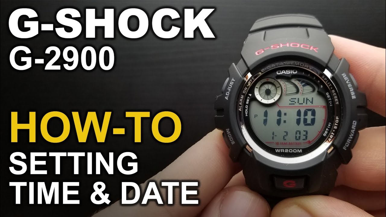 GShock G-2900 - Setting time and date tutorial - YouTube