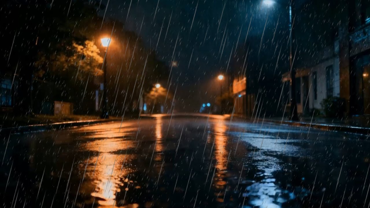 Heavy Rain Inside a Dark Road at Night for Peaceful Sleep | Ambient ASMR