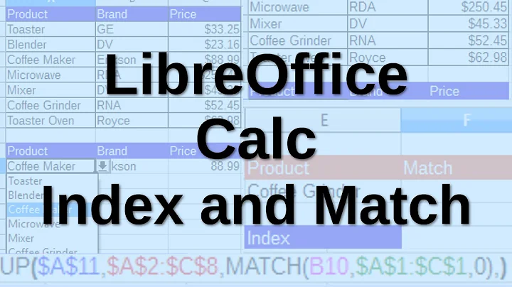 LibreOffice Calc - Index and Match