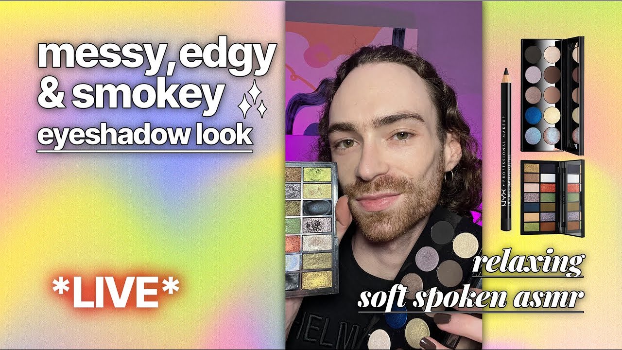 Relaxing Soft-Spoken ASMR Makeup Tutorial ✨ Messy, Edgy, & Smokey Eyeshadow Look On Hooded Eyes ✨
