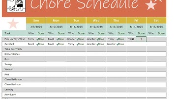 Basic Chore Schedule