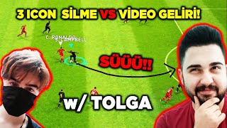 3 ICON  SİLME VS VİDEO GELİRİ! CEZA SAHASINA GİRMEME CHALLENGE! w/ TOLGA EFOOTBALL PES 2021 MOBILE